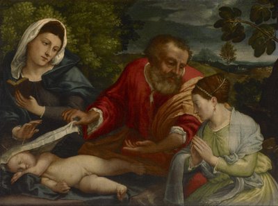 The Holy Family with a Donatrix as Saint Catherine of Alexandria by Lorenzo Lotto